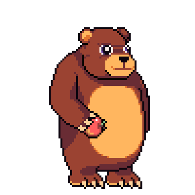 Bear eating apple